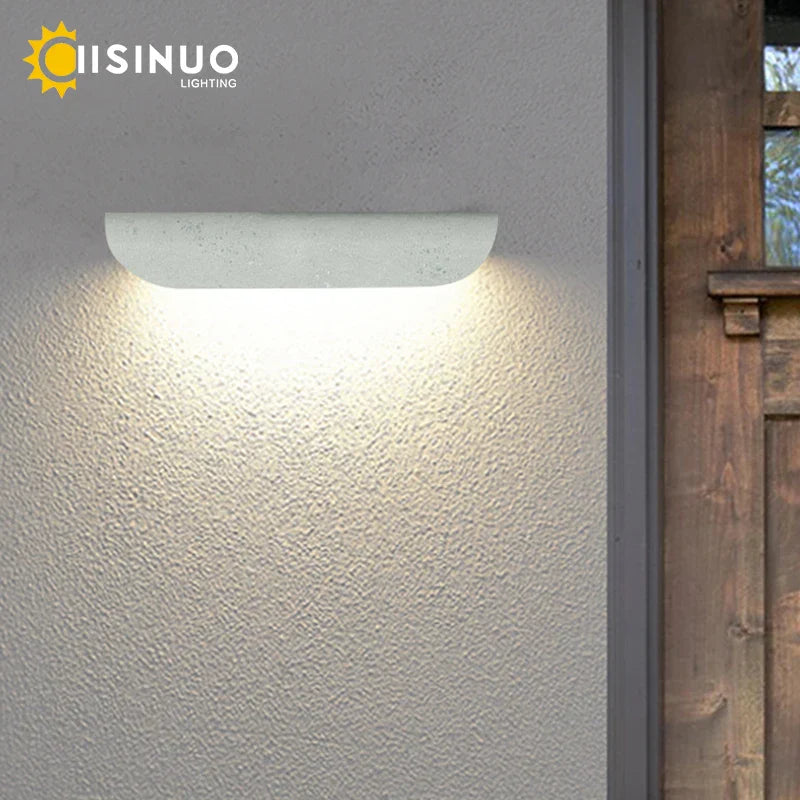 Outdoor LED Wall Sconce in White Aluminum for Porch Entryway