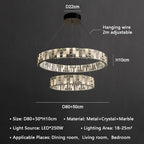 Crystal Lustre Circle Chandelier LED Lights - Modern Luxury Minimalism décor