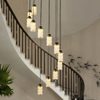 Chinese Style Spiral Staircase Chandelier for Villa & Restaurant, LED Lamps