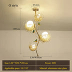 Modern Gold Glass Ball Pendant Light Chandelier for Living Room Bedroom Kitchen