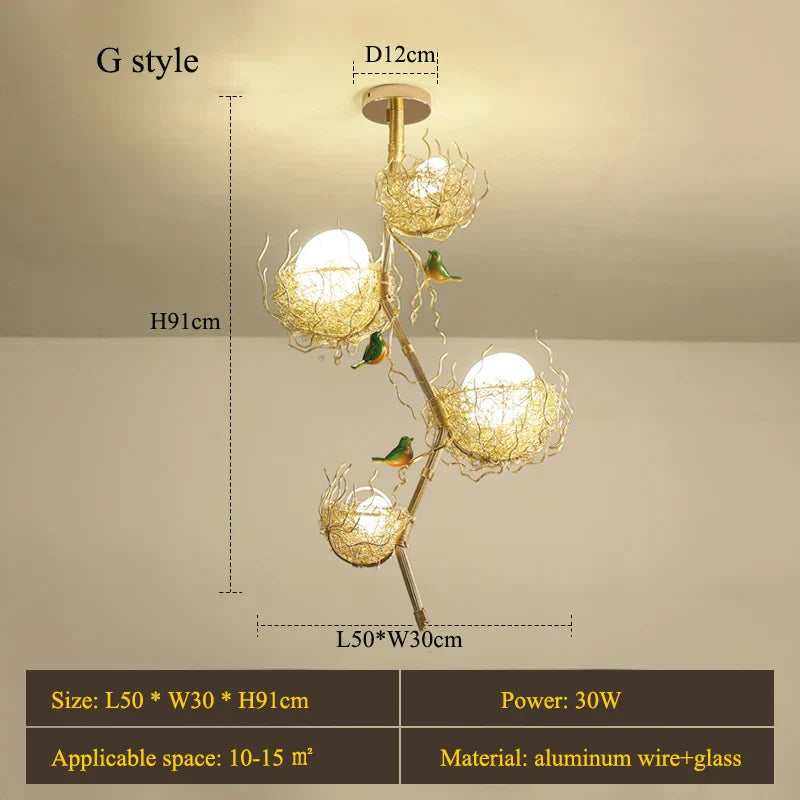 Modern Gold Glass Ball Pendant Light Chandelier for Living Room Bedroom Kitchen