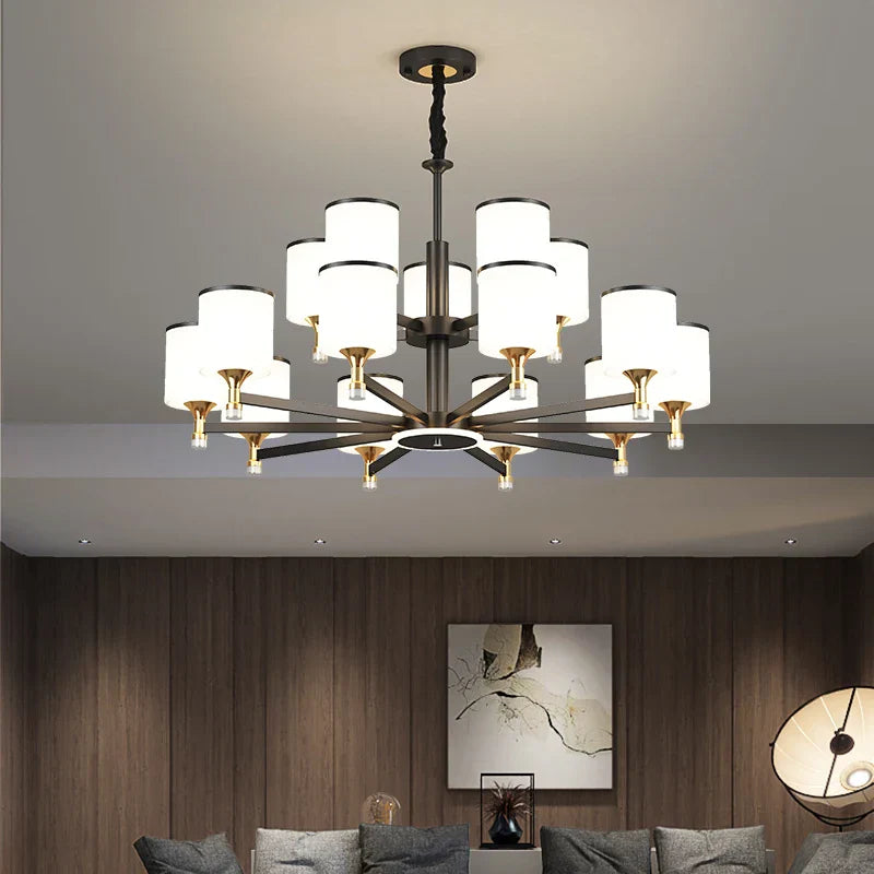 Glass Chandelier: Nordic Modern LED Hanging Light for Living Room and Bedroom