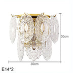 Carved Glass Pearl Chandelier for Dining Room, Living Bedroom, Study, Balcony - LED Pendant Lighting