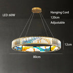 Luxury Crystal Glass Ceiling Light with LED Ring for Modern Villa Decor