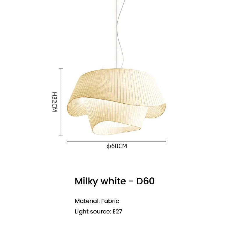 Fabric Pendant LED Light: Nordic Designer Hanging Lamp for Bedroom Decor