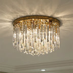 Luxury Crystal Ceiling Light Gold/Chrome Metal Round LED Lamp