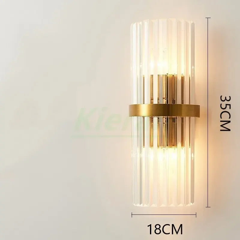Crystal LED Wall Lamp for Bedroom Living Room Study Minimalist Design
