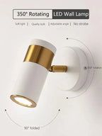 Adjustable Nordic LED Wall Lamp for Bedroom, Modern Minimalist Rotating Light