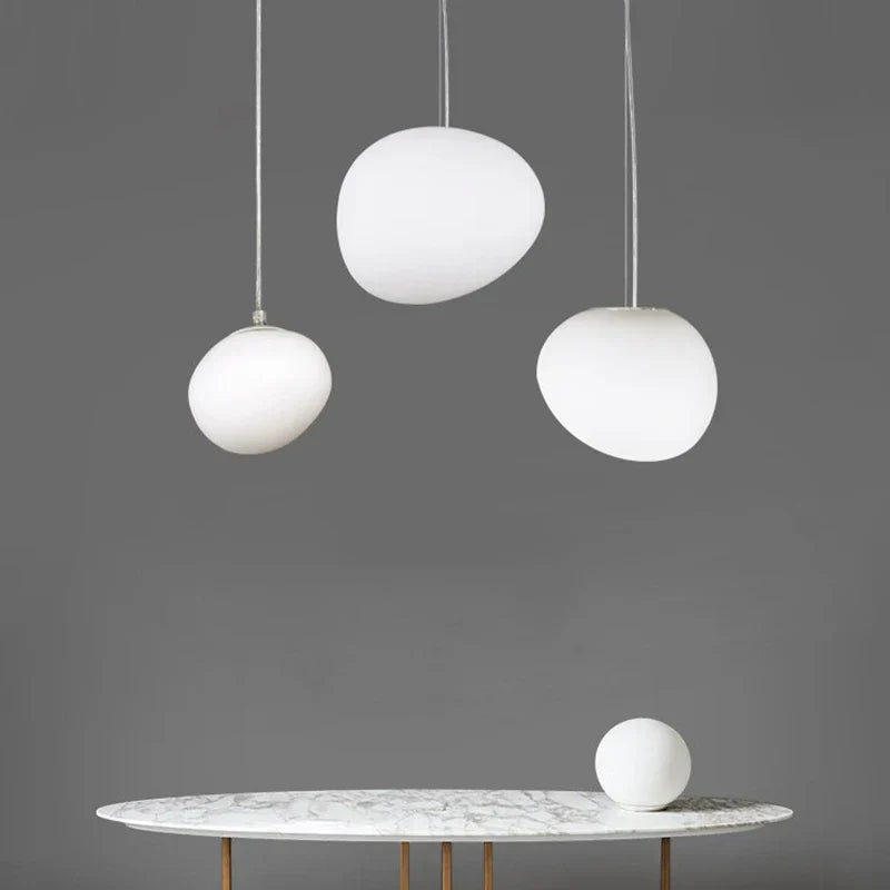 Glass Ball LED Pendant Light - Modern White Nordic Hanging Fixture