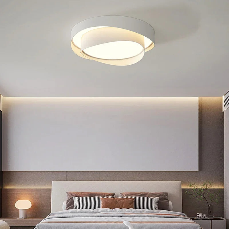 Modern White LED Ceiling Light - Nordic Minimalism Luminarias for Bedroom