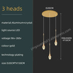 Modern Crystal Chandelier Golden Loft Hanging Light for Stylish Home Décor