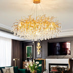 LED Crystal Chandelier: Elegant Living Room Pendant Light Fixture