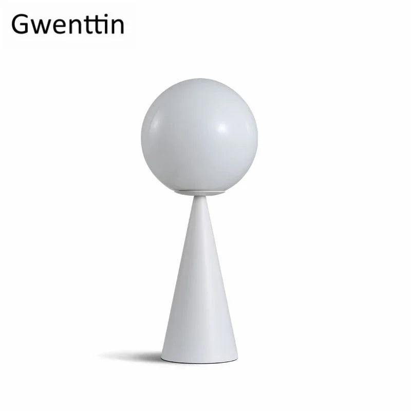 Gold Glass Ball Table Lamp LED Desk Lighting Modern Home Decor for Bedroom Living Room