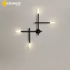 Nordic Black LED Wall Lamp: Multi Arms Bedside & Living Room Indoor Lighting