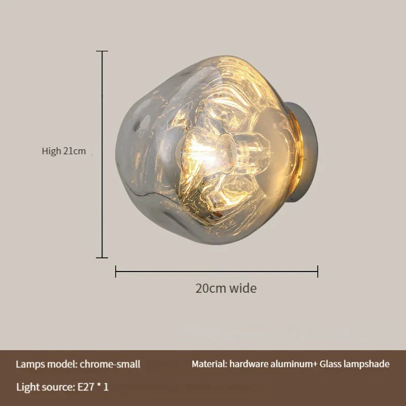 Glass LED Wall Lamp: Modern Lighting for Living Room, Hallway, Bedroom & Decor