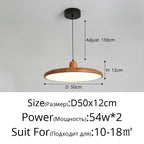 Retro Walnut Chandelier: Stylish Wood Grain Home Decor Lamp for Dining, Bedroom, Living Room