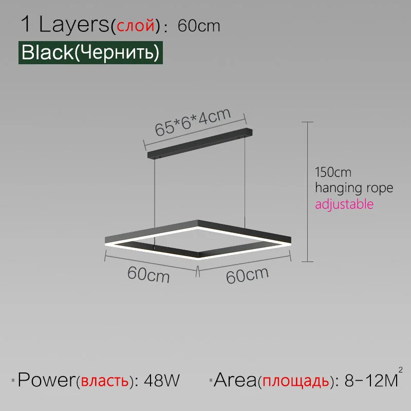 Modern LED Chandelier for Living Room by - Stylish Hanging Light Fixture for Dining and Bedroom