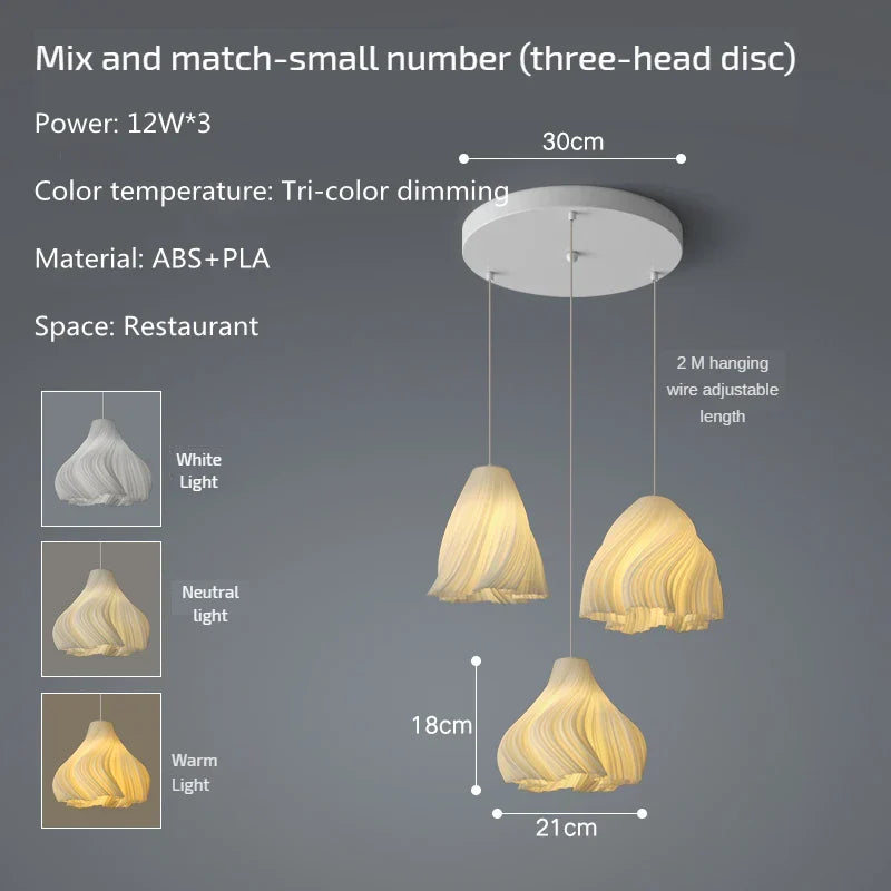 Modern 3D Print Ceiling Chandelier for Living Room & Restaurant Dining Décor