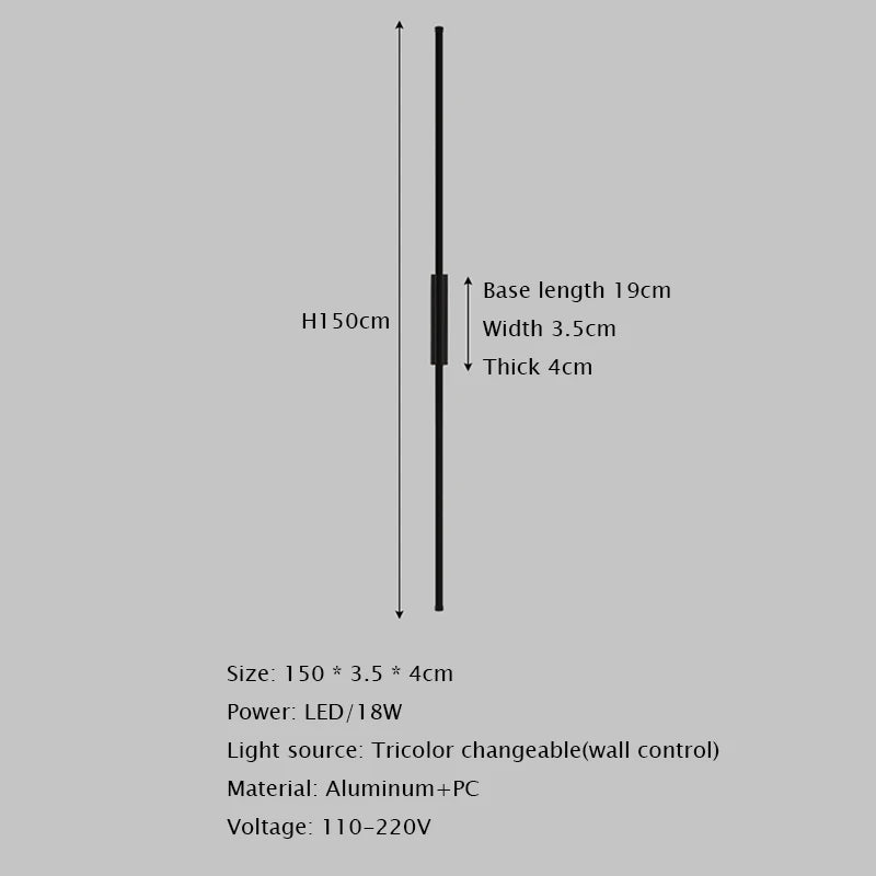 Tube Black Wall Sconces for Bedroom Living Room Corridor Mirror Vanity Lamp