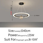 Circle Ring Pendant Light Chandelier Modern Living Room Bedroom Lamps Ceiling Luminaire
