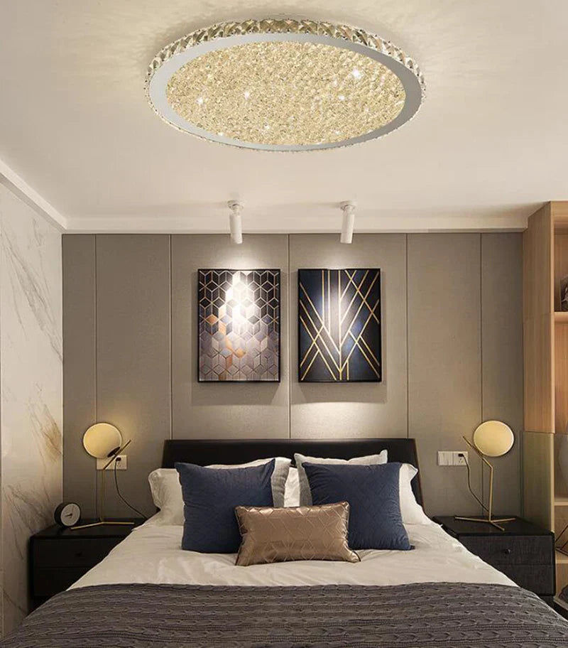 Crystal Ceiling Light with LED Bulbs for Home Living Room Bedroom