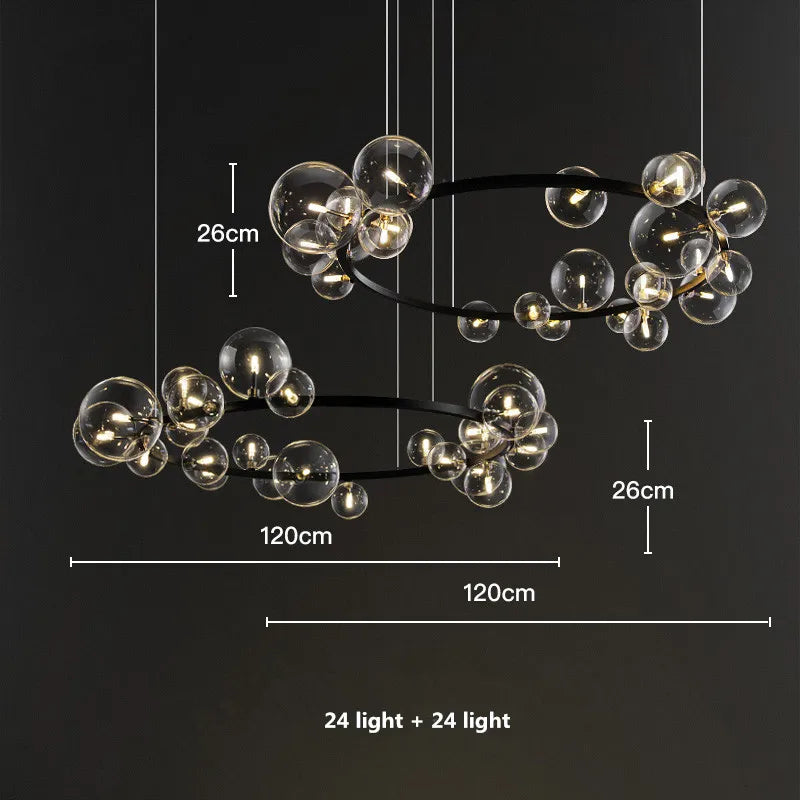Glass Ball G9 LED Chandelier: Modern Minimalist Nordic Design
