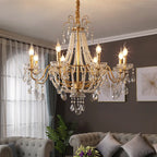 French Pearl Chandelier, Elegant Retro Design for Luxurious Living Spaces