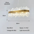 Shiny Crystal Chandelier Dimmable LED Luxury Ceiling Light