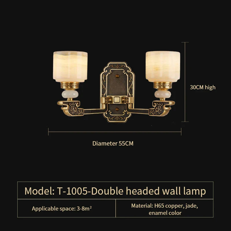 Luxury Copper Jade Chandelier for Living, Dining & Bedroom - Hollow Design