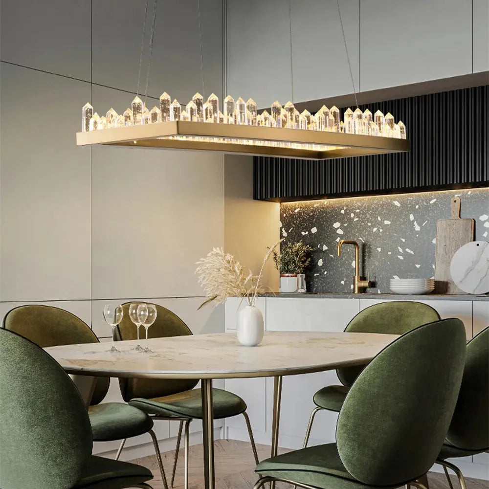 LED Crystal Pendant Chandelier for Living Room Dining Bedroom Hall Decor