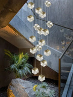 Crystal Modern Chandelier for Living Room Luxury Loft LED Lighting Staircase Chandelier