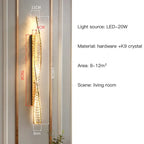 Crystal LED Wall Sconce - Golden Bedroom Bathroom Living Room Mirror Decorluxury Wall Lamp