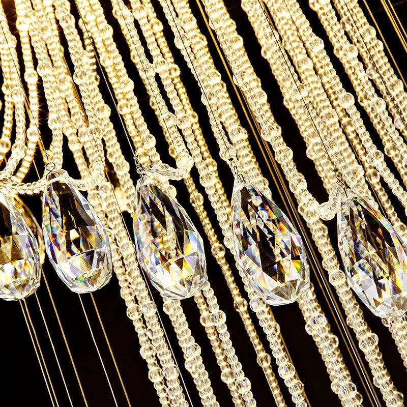 Modern LED Chandelier for Living & Dining Room - Stylish Crystal Lustre Pendant Light