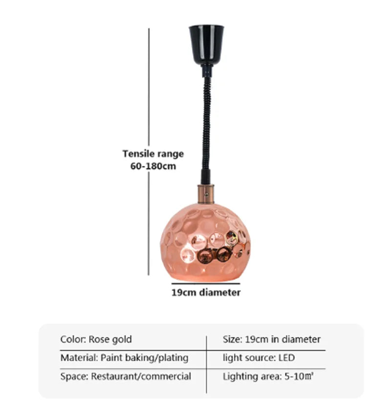 Electric Food Heat Lamp: Telescopic Pendant Light for Restaurant's Kitchen Fixtures