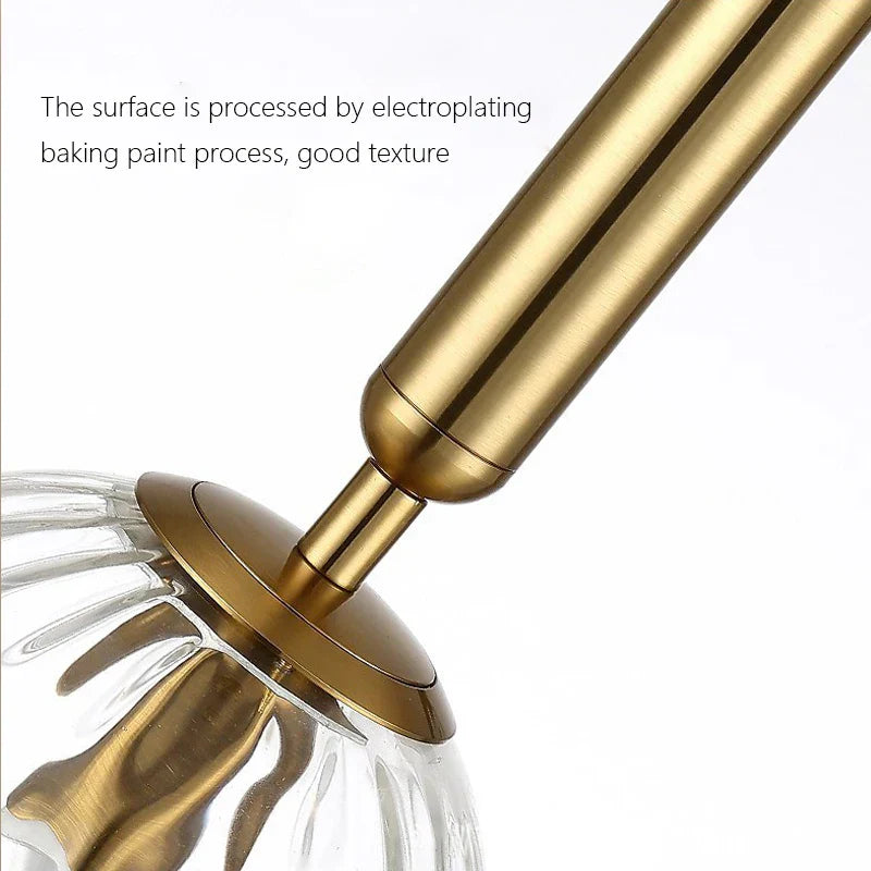 Round LED Glass Wall Lamp Scandinavian Bedside Reading Light E27