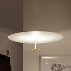 Gold Black Pendant Light for Living Room, Elegant Minimalist Ring Suspension Lamp