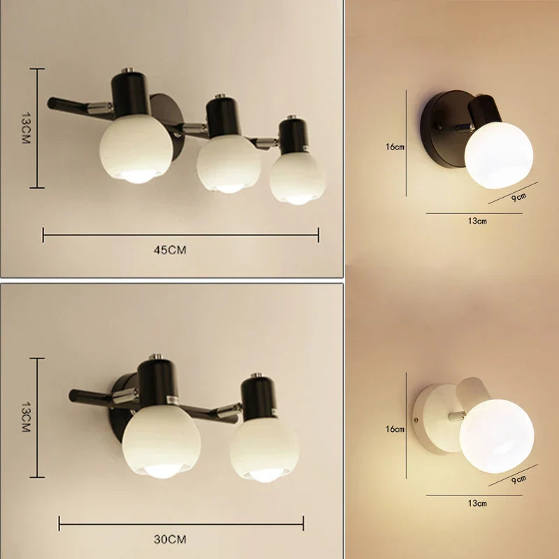 Rotatable Bathroom Mirror Light Wall Sconces, Modern LED Fixtures for Home Decor.