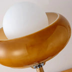 Retro Orange Glass Table Lamp with Egg Tart Lampshade