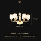 Copper Jade Chandelier: Elegant Wind Light for Living Room, Restaurant, or Tea Room