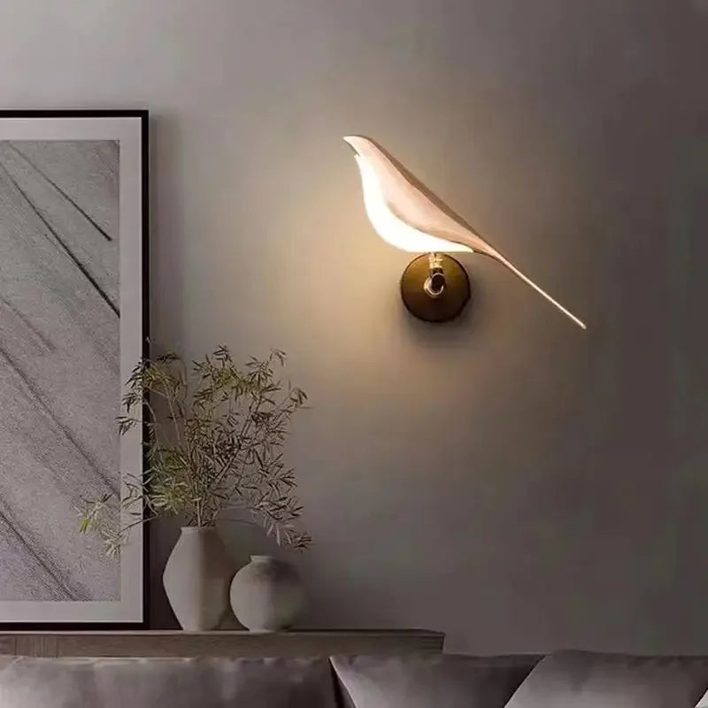 Modern Magpie Bird LED Wall Lamp for Bedroom Decor