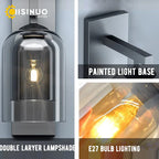 Vintage Glass Wall Sconce for Home Decor, E27 Vanity Lighting for Bedroom or Hallway