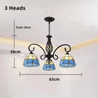 Tiffany Chandeliers: Stained Glass Mediterranean Style Hanging Lamp for Home Lighting