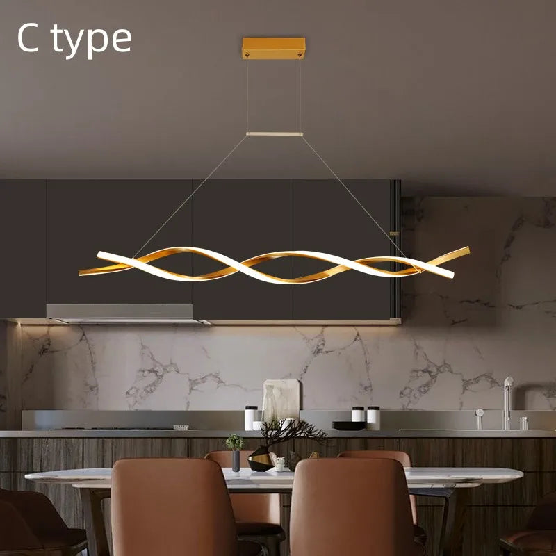 Minimalist LED Pendant Light: Modern Nordic Style, Remote Dimming, for Kitchen Island, Dining Room