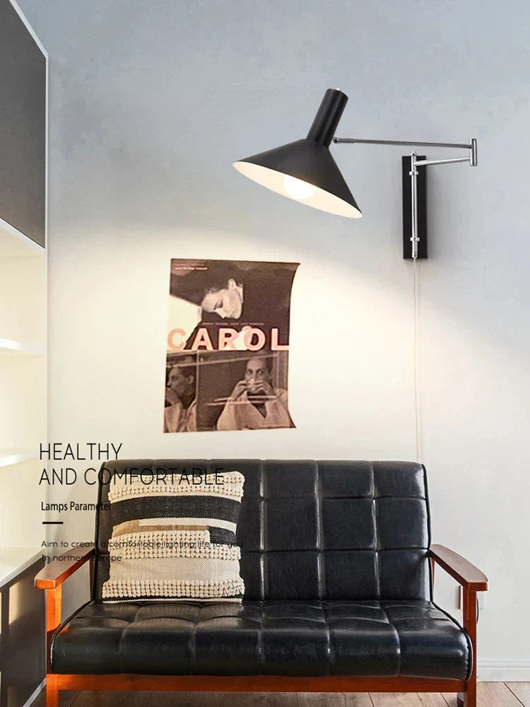 Retro Foldable LED Wall Light for Bedroom Reading