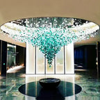 Stone Crystal LED Chandelier: Modern Large Luxury Lighting Fixture for Home Staircase, Living Room, Hallway