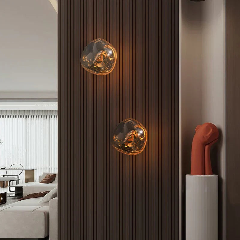 Glass LED Wall Lamp: Modern Lighting for Living Room, Hallway, Bedroom & Decor