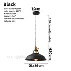 Vintage Pendant Ceiling Light for Home and Restaurant, Macaron Colors Hanging Lampshade