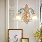 Duplex Ceramic Crystal Pendant Lamp for Modern European Style Living Room