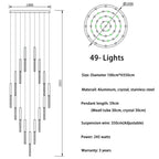 Crystal LED Chandelier for Staircase & Living Room