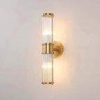 Luxury Crystal Glass Wall Sconce Light Fixture Gold for Bedroom Living Room